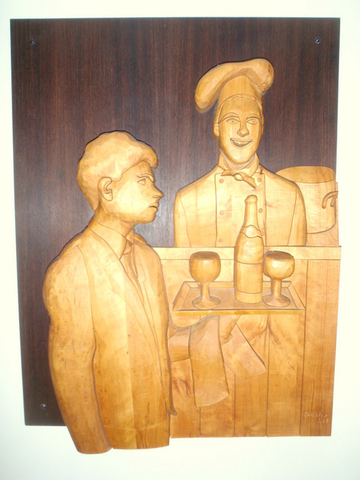 Wood Carving outside of the hotel restaurant.